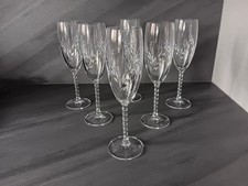 6 VERRES FLÛTES À CHAMPAGNE CRISTAL D'ARQUES MODÈLE FLEURY  EPI 