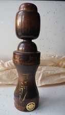 Véritable poupée japonaise Kokeshi Nanbu artisanale ancienne signée P84