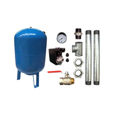 Kit Surpresseur Eau Vertical 200l - 1" Avec Pressostat Et Manomètre