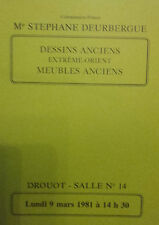 1981 CATALOGUE DE VENTE ILLUSTRE DROUOT DESSINS ANCIENS EXTREME ORIENT MEUBLES