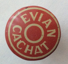 Bouchon capsule ancien  : Evian Cachat (métal et liège)