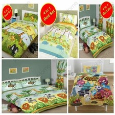 Housses De Couette Thème Jungle Enfants Animaux - Simple, Junior, Double