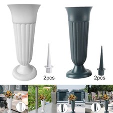 Vase Funéraire avec Cheville et Base En Plastique Vases à Fleurs pour Pierres