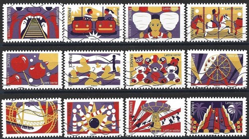 France série 12 timbres - série,