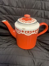 Rare Théière  Vintage Faïence Orange KG Luneville (3)