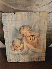 Cadre en Bois profilé Crochet arrière Ange Gardien Lanterne