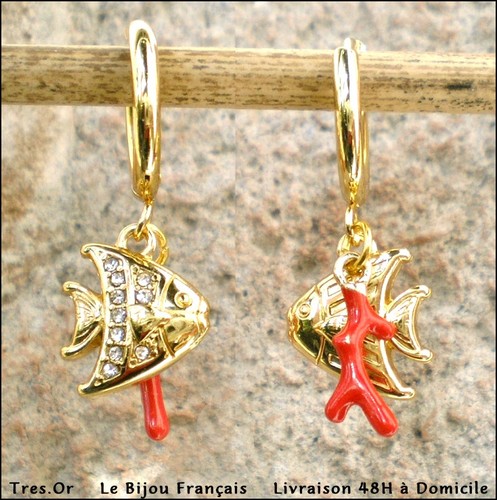 Boucles oreille poisson - poisson, &