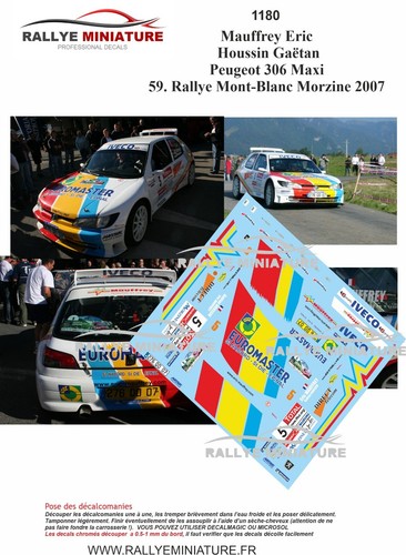 Decals ref 1180 peugeot - 1/43,
