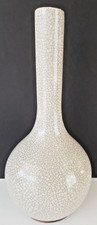 Vase bouteille en céramique craquelé et glaçuré, poterie dans le gout Chinois.