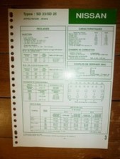 SD23-SD25 - Fiche Technique Nissan