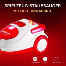Aspirateur de jeu de rôle pour enfants - jouet réaliste, rouge avec lumière e...