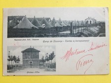 cpa Rare CAMP de SISSONNE Aisne TENTES & BARAQUEMENT CHÂTEAU d'EAU 