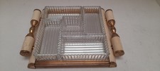 plateau miroir art déco 1930 apéritif crudités 5 compartiment 