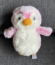 2123?17cm Peluche Doudou pingouin manchot Rose blanc AURORA Très Doux