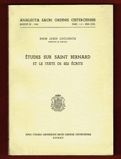 Rrare - Etudes sur Saint Bernard, Texte de ses Ecrits, Leclercq, Bénédictin 1953