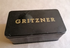 Boite ancienne rectangulaire en métal peint noir GRITZNER (machines à coudre)