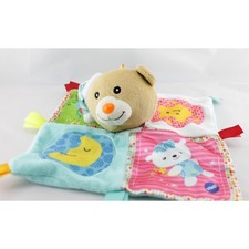 Doudou plat musical ours satin