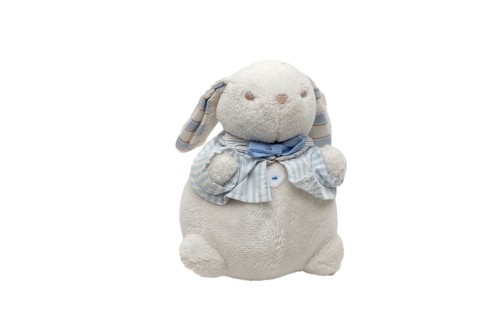 Doudou lapin blanc chemise - lapin,