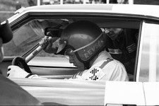 Peter Revson in the pits at