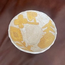 Assiette à fleurs bol jaune