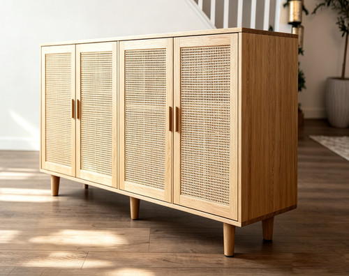 Boho rattan sideboard - rattan,