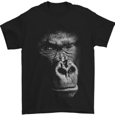Grand 3D Gorille Visage Écologie T-Shirt 100% Coton