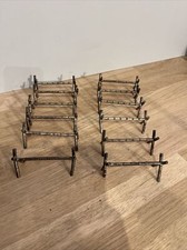 12 Anciens Porte Couteaux Motif Bambou Forme Tréteaux En Métal Argenté