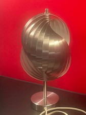 Henri Mathieu 70's Lampe  Design Cinétique Aluminium Brossé - 36 cm