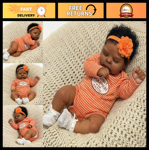 Lifelike black reborn baby - 20",