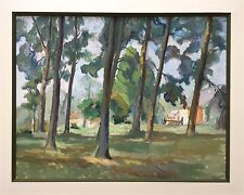 Rageade André aquarelle et gouache signée paysage campagne village France