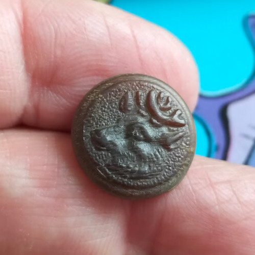 Ancien bouton corne venerie - ancien,