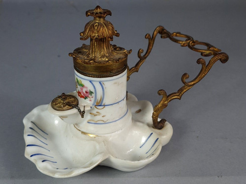 Ancien encrier pompe - encrier,
