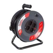 Perel ENROULEUR 50 m - 3G1.5 - 4 PRISES - PRISE ALLEMANDE