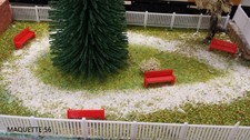 HO lot 10 bancs de parc rouges 1/87  décor quai train diorama gare maquette 56