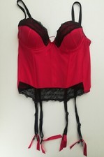 ENVOG Bustier porte jarretelle sexy armature soutien gorge 85B lingerie rouge