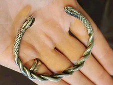 Rare 1910 Antique Bracelet Serpent Argent Massif 916 Plata Snake K THAMAR Ancien