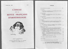 L OISEAU ET LA REVUE FRANCAISE D'ORNITHOLOGIE . volume 48, 1978 N° 1