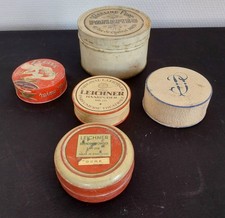 ANCIENNES BOITES A POUDRE DE RIZ ET VASELINE - ART DECO - LOT DE 5 ARTICLES 