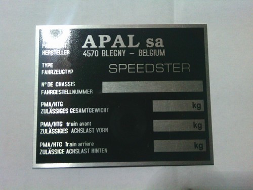 Plaque identification apal - plaque, d'identification
