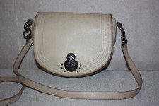 LONGCHAMP Petit Sac  Pochette Besace Bandoulière cuir Beige BE