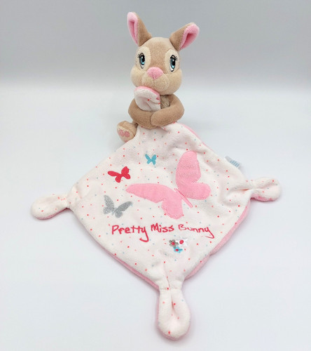 Doudou peluche lapin beige