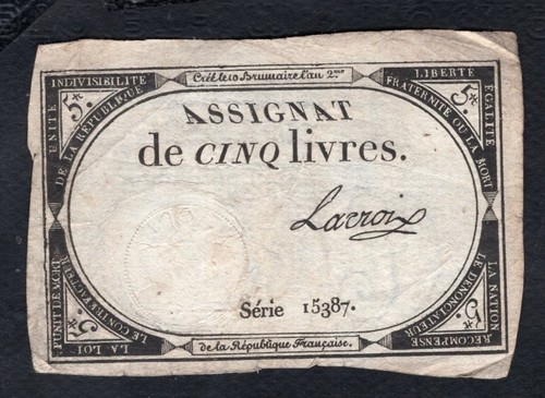 Assignat livres 1793 - assignat,