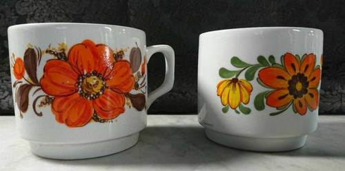 Vintage tasses déjeuner - tasses, à