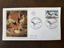 Enveloppe 1er Jour first timbre 1973 STRASBOURG cigognes ALSACE storks Störche 2