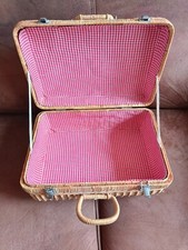 Petite Valise Vintage en Rotin/Osier