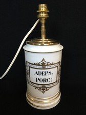 POT A PHARMACIE XIX ème en PORCELAINE DE PARIS Monté en LAMPE