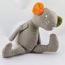 Doudou souris grise rose