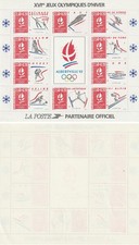 Bloc de 10 timbres Jeux Olympiques d'Hiver Albertville 1992
