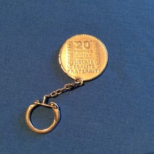 Pièce argent 20 francs de 1938 monté sur porte clefs ancien, RF ...