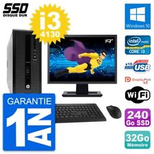 PC Tour HP EliteDesk 800 G1 Ecran 19" i3-4130 RAM 32Go SSD 240Go Windows 10 Wifi